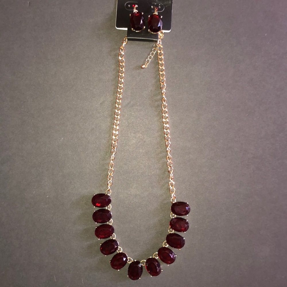 Mixit Erring and Necklace Set
